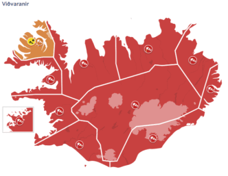 Rauð viðvörun um land allt!