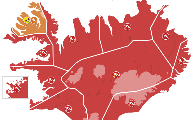 Rauð viðvörun um land allt!